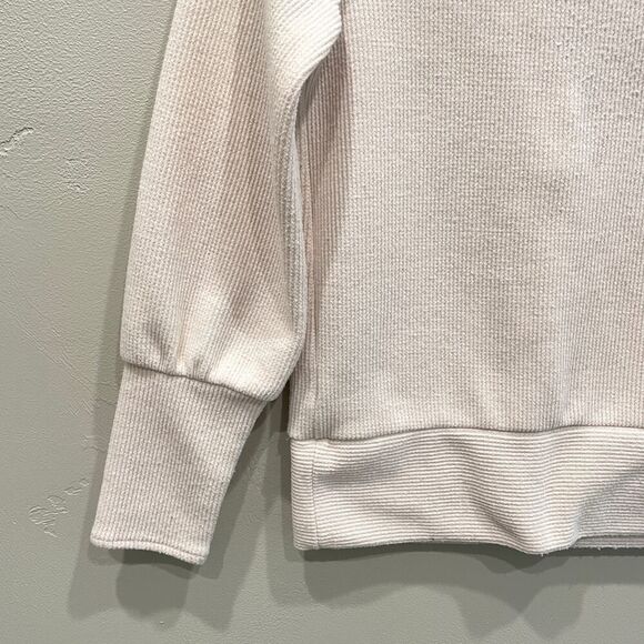 Madewell Ottoman Rib Cardigan Top Bleached Linen - Size: XS - Picture 7 of 10